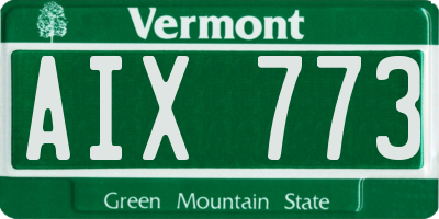 VT license plate AIX773