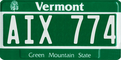 VT license plate AIX774