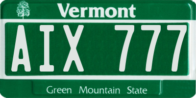 VT license plate AIX777