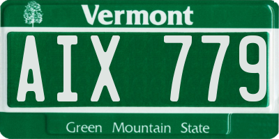 VT license plate AIX779