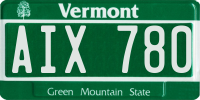 VT license plate AIX780
