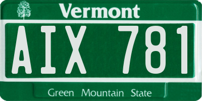 VT license plate AIX781