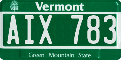 VT license plate AIX783