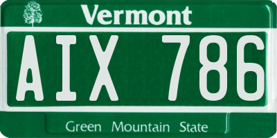 VT license plate AIX786