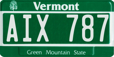 VT license plate AIX787