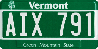 VT license plate AIX791
