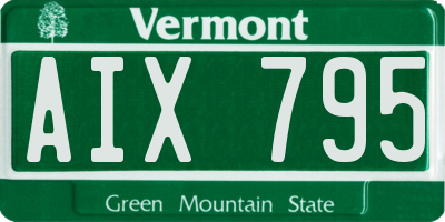 VT license plate AIX795