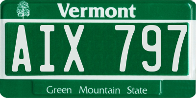 VT license plate AIX797