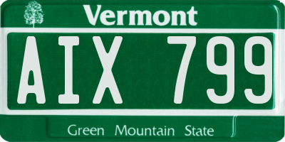 VT license plate AIX799