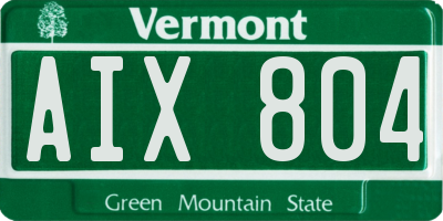VT license plate AIX804