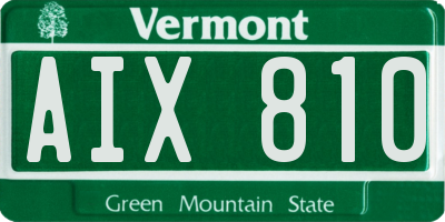 VT license plate AIX810