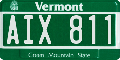 VT license plate AIX811