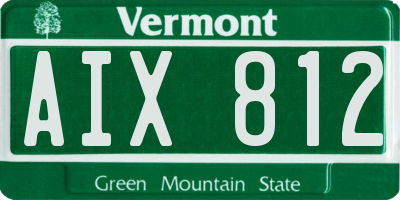 VT license plate AIX812