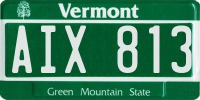 VT license plate AIX813