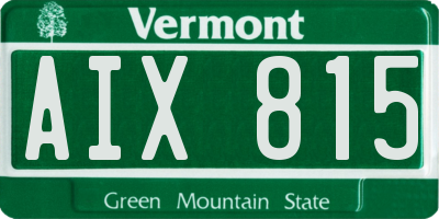 VT license plate AIX815