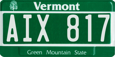VT license plate AIX817