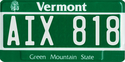 VT license plate AIX818