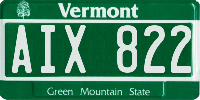 VT license plate AIX822
