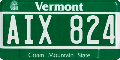VT license plate AIX824