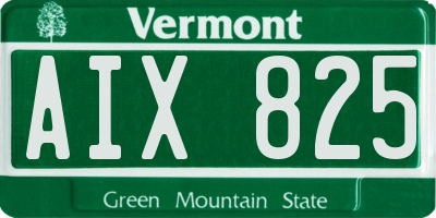 VT license plate AIX825