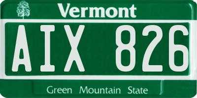 VT license plate AIX826