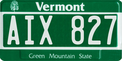 VT license plate AIX827
