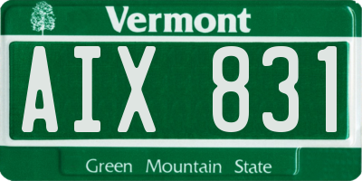 VT license plate AIX831