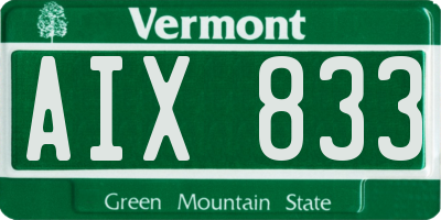 VT license plate AIX833