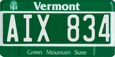 VT license plate AIX834