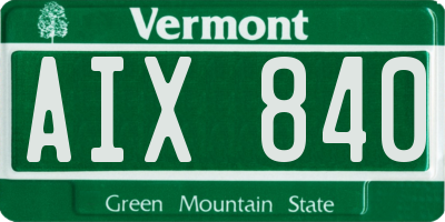 VT license plate AIX840
