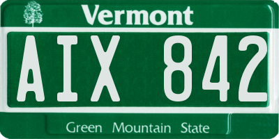 VT license plate AIX842