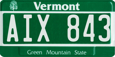 VT license plate AIX843