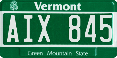 VT license plate AIX845