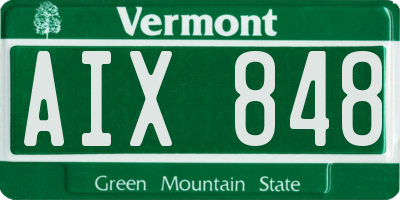 VT license plate AIX848