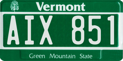 VT license plate AIX851