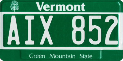 VT license plate AIX852