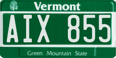 VT license plate AIX855
