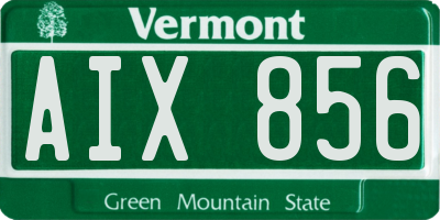 VT license plate AIX856