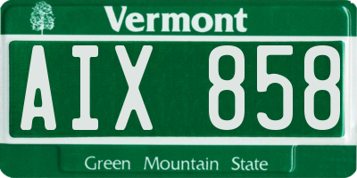 VT license plate AIX858