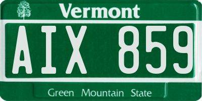 VT license plate AIX859
