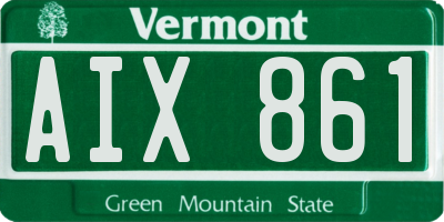 VT license plate AIX861