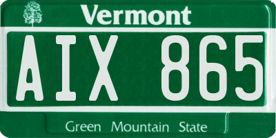 VT license plate AIX865