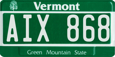 VT license plate AIX868