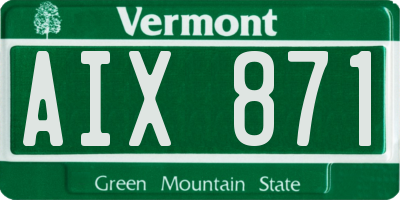 VT license plate AIX871