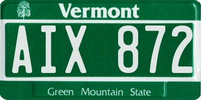 VT license plate AIX872