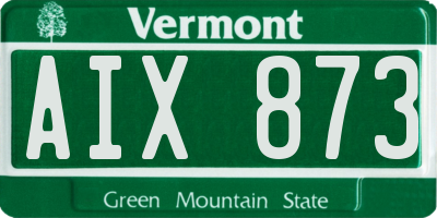 VT license plate AIX873