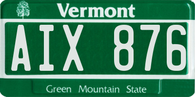 VT license plate AIX876