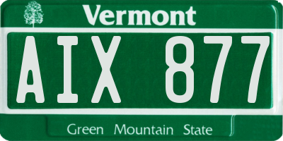 VT license plate AIX877