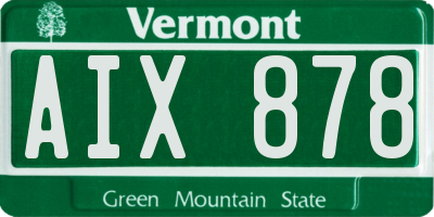 VT license plate AIX878
