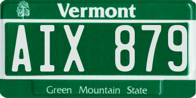 VT license plate AIX879